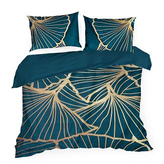 Pościel z makosatyny POS 200x220 Eurofirany granatowy/złoty