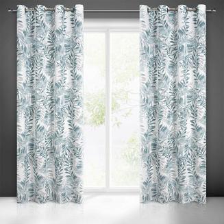 Zasłona gotowa na przelotkach HARIET 140x250 Eurofirany niebieski/ecru