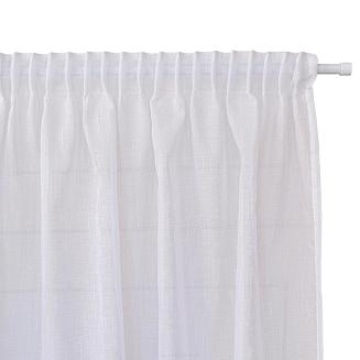 Firana gotowa na taśmie NALA 140x260 biała gładka