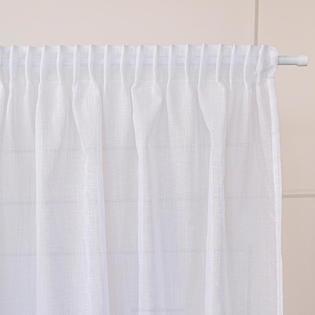 Firana gotowa na taśmie NALA 140x260 biała