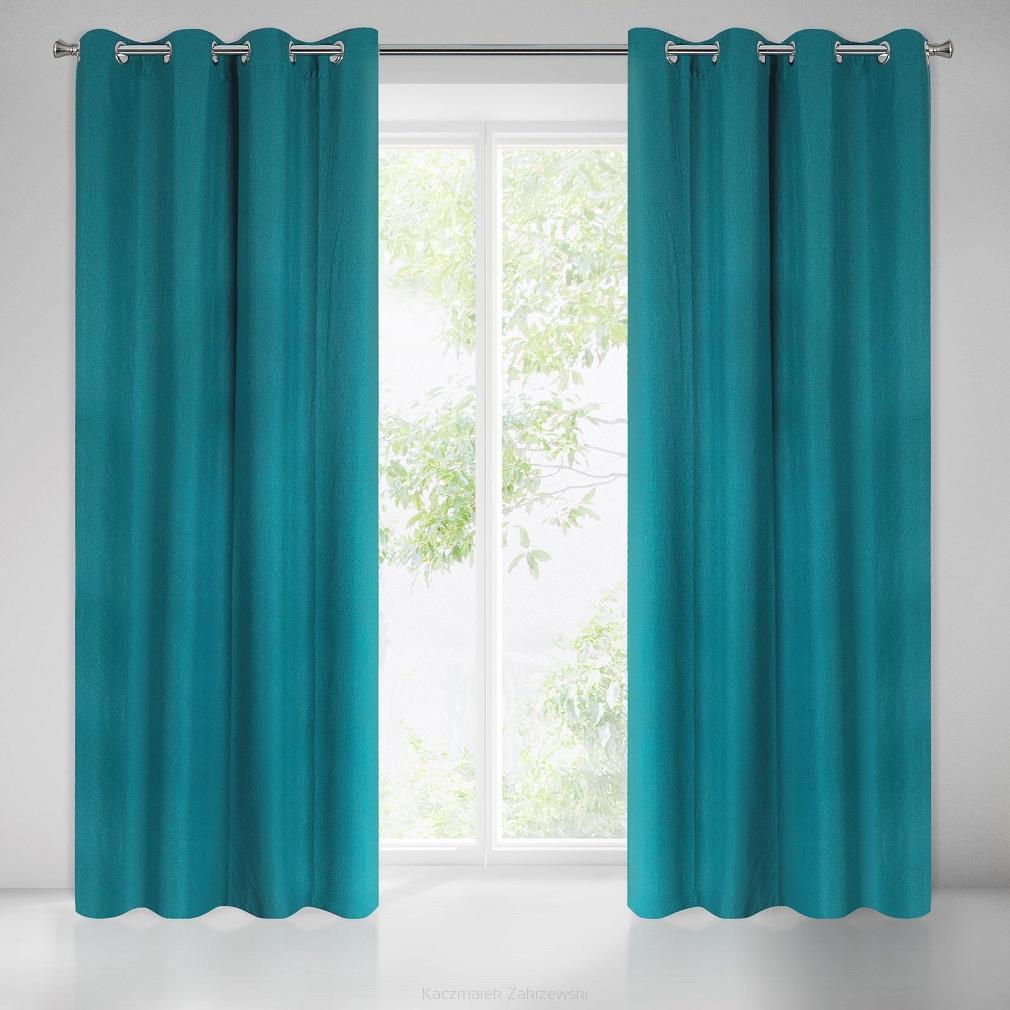 Zasłona gotowa na przelotkach MELTEM 140x250 Eurofirany turkusowy