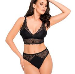 Figi damskie z wysokim stanem i koronką Babell kod 191/1 czarne