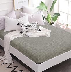 Prześcieradło frotte z gumką 140x200 jasny popiel