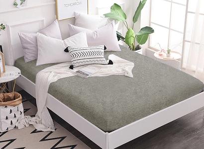 Prześcieradło frotte z gumką 140x200 jasny popiel