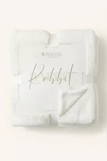 Biały Koc Futrzany 150x200 RABBIT
