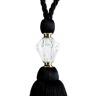 Sznur dekoracyjny do zasłon VILIA czarny