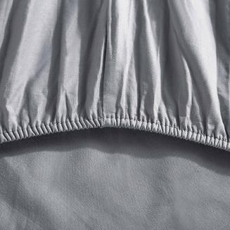 Prześcieradło satyna bawełniana z gumką 200x220 SIN grafitowe