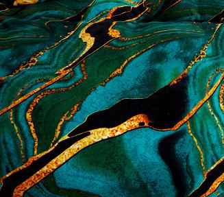 Pościel polarowa 160x200 welur szmaragdowa złota malachit