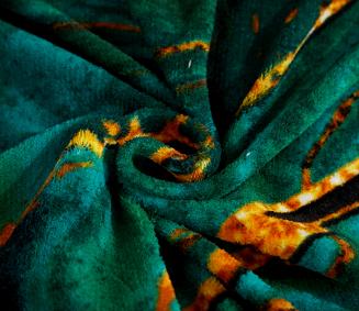 Pościel polarowa 160x200 welur szmaragdowa złota malachit