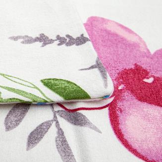 Pościel flanelowa FLANELOVE 220x200 biała w różowe kwiaty