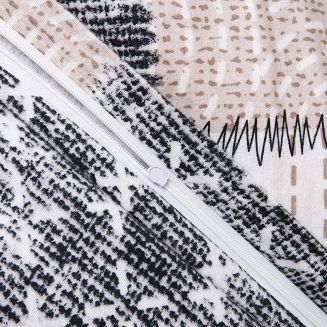 Pościel flanelowa FLANELOVE 140x200 beżowa biała granatowa patchwork