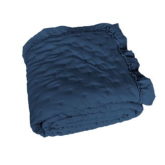 Narzuta dekoracyjna z falbaną WERONA 200x220 niebieska