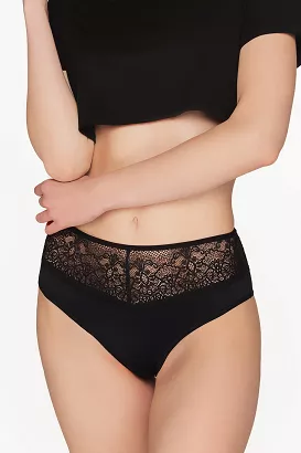 Brazyliany damskie z koronką Babell kod 158 czarne