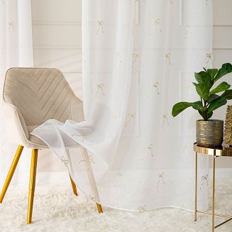 KOKARDKA Firana gotowa na etaminie haftowana na taśmie z ołowianką szer.140 x wys.250cm kolor 002 bi