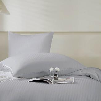 Komplet pościeli adamaszek satyna bawełniana 160x200 jasnoszara