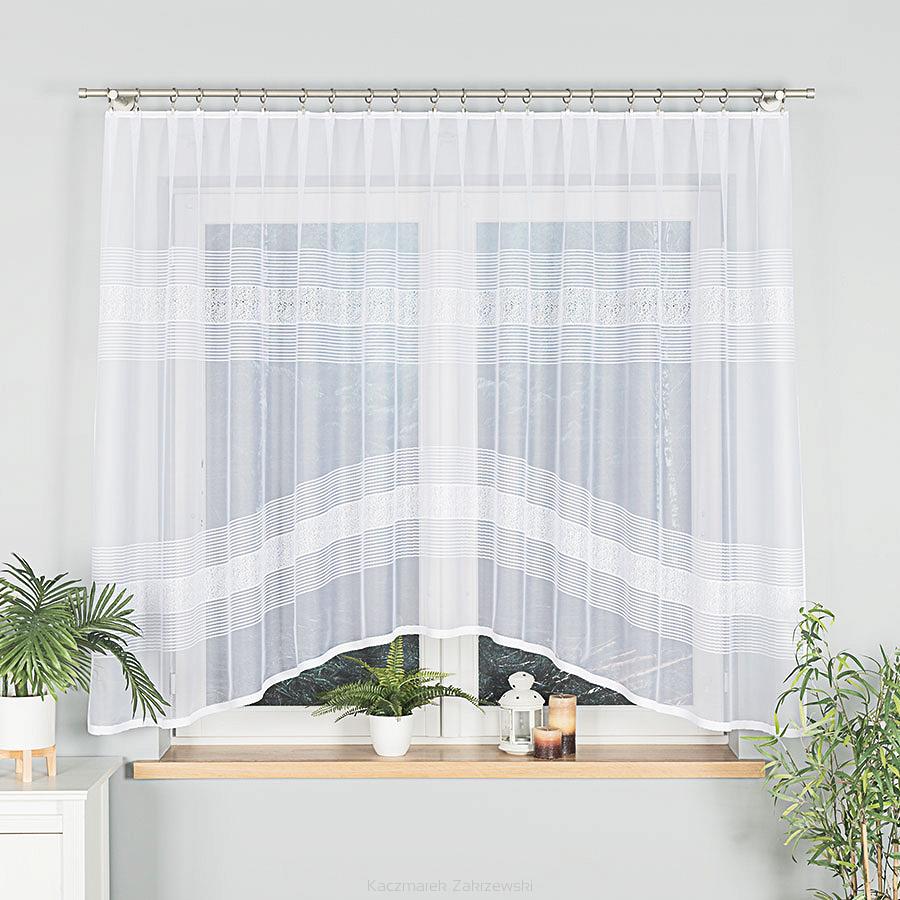 Firanka żakardowa gotowa na żabki KLAUDYNA 300x160 biała