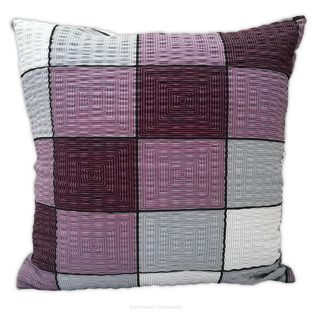 Poszewka z kory 70x80 wzór piknikowa krata fioletowa