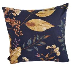 Poszewka bawełniana 40x40 granatowa floralna oaza