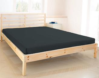 Prześcieradło jersey bez gumki 160x200 antracytowe