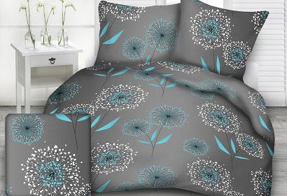 Pościel z kory 140x200 wzór dmuchawce na graficie