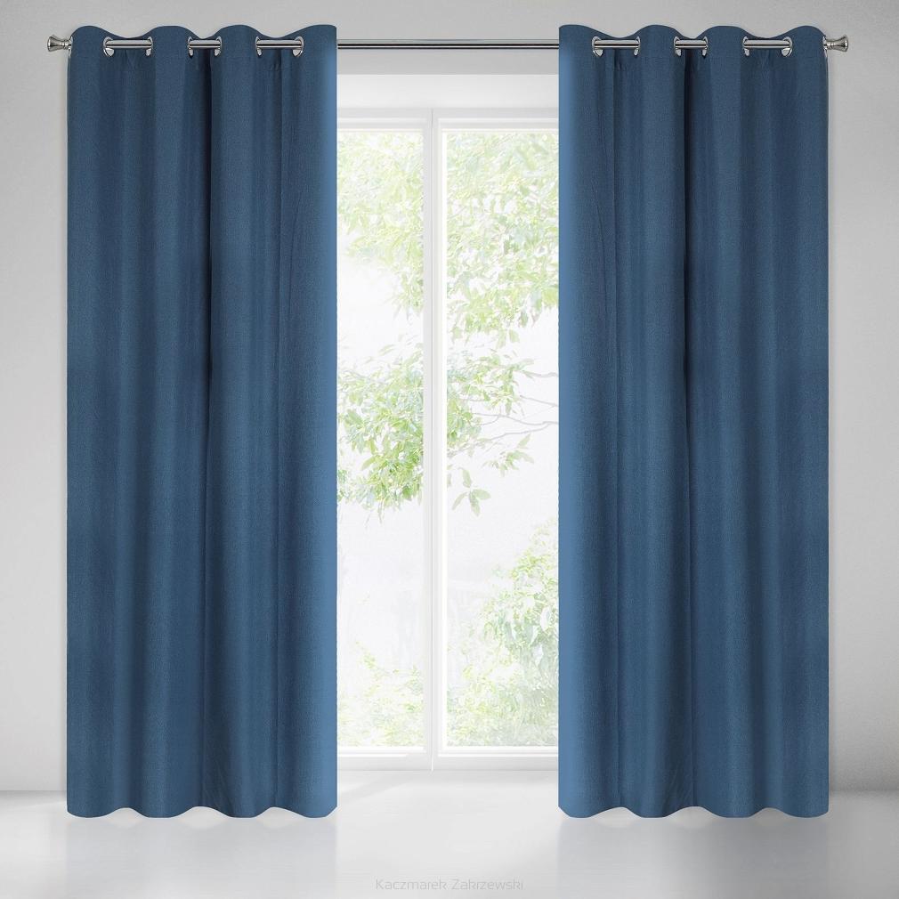 Zasłona gotowa na przelotkach MELTEM 140x250 Eurofirany granatowy