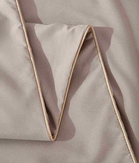 Pościel Queen 160x200 beżowa ze złotą lamówką bizą