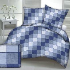 Pościel z kory 180x200 wzór piknikowa krata granatowa