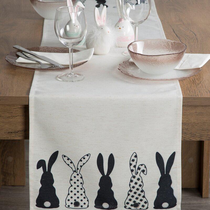 Obrus dekoracyjny WIOSNA 35x140 Eurofirany czarny