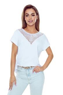 Bluzka damska z krótkim rękawem 2w1 Miriam biała