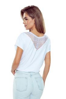 Bluzka damska z krótkim rękawem 2w1 Miriam biała