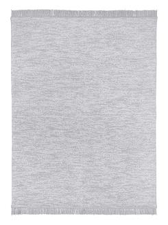 Koc bawełniano-akrylowy 150x200 srebrny stalowy marmurek