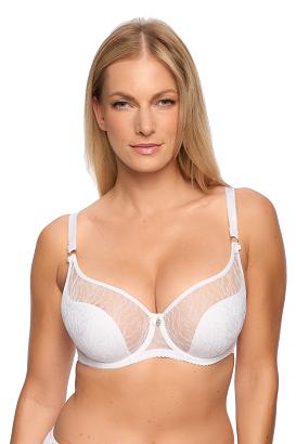 Biustonosz z koronką Semi-Soft Sabina 1301 półusztywniany biały