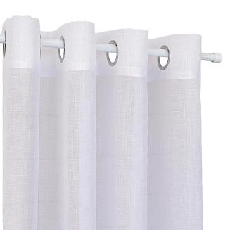 Firana gotowa na przelotkach NALA 140x260 biała gładka