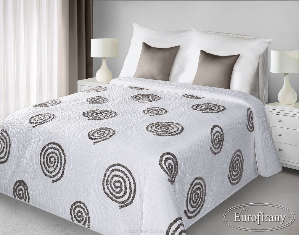 Narzuta OPI 220x240 EUROFIRANY biały+brąz spirale
