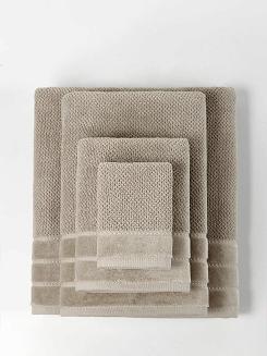 Ręcznik bawełniany o ryżowej strukturze Loren 30x30 mocca