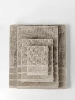 Ręcznik bawełniany o ryżowej strukturze Loren 30x30 mocca