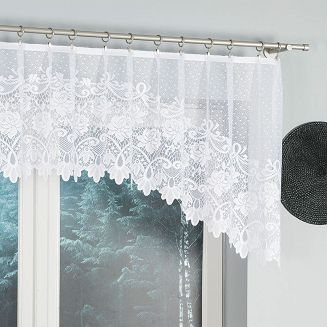 Firanka żakardowa gotowa na żabki DEMETRIA 250x80 biała