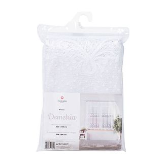 Firanka żakardowa gotowa na żabki DEMETRIA 250x80 biała