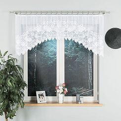 Firanka żakardowa gotowa na żabki DEMETRIA 250x80 biała