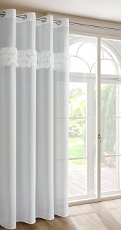 Zasłona gotowa na przelotkach ROSES 140x250 Eva Minge Eurofirany biały