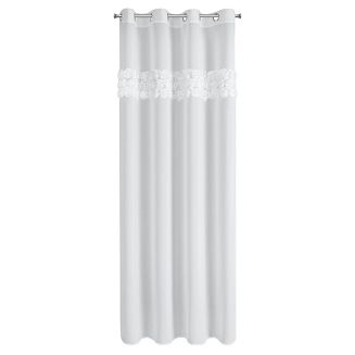 Zasłona gotowa na przelotkach ROSES 140x250 Eva Minge Eurofirany biały