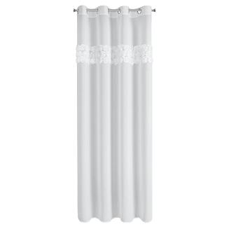 Zasłona gotowa na przelotkach ROSES 140x250 Eva Minge Eurofirany biały