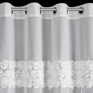 Zasłona gotowa na przelotkach ROSES 140x250 Eva Minge Eurofirany biały