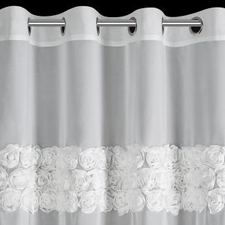 Zasłona gotowa na przelotkach ROSES 140x250 Eva Minge Eurofirany biały