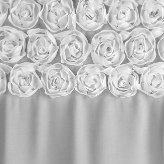 Zasłona gotowa na przelotkach ROSES 140x250 Eva Minge Eurofirany biały