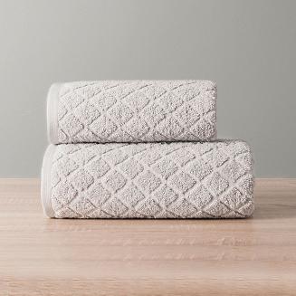 Ręcznik bawełniany OLIWIER 50x90 geometryczny wzór szary