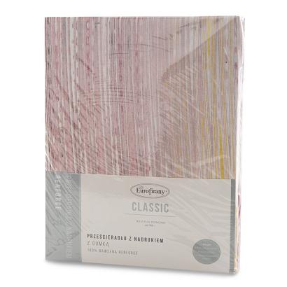 Prześcieradło bawełniane z gumką PRINT 100x200 Eurofirany fioletowe