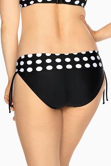 Strój kąpielowy dół majtki figi pełne Bermuda 004 czarne w kropki