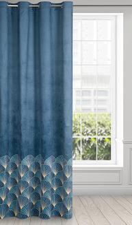 Zasłona gotowa na przelotkach GINA 140x250 Design91 granatowy