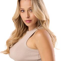 Top damski z prążkowanej dzianiny kod 3002 taupe